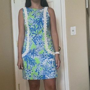 GORGEOUS LILY PULITZER SHIFT DRESS - blue green